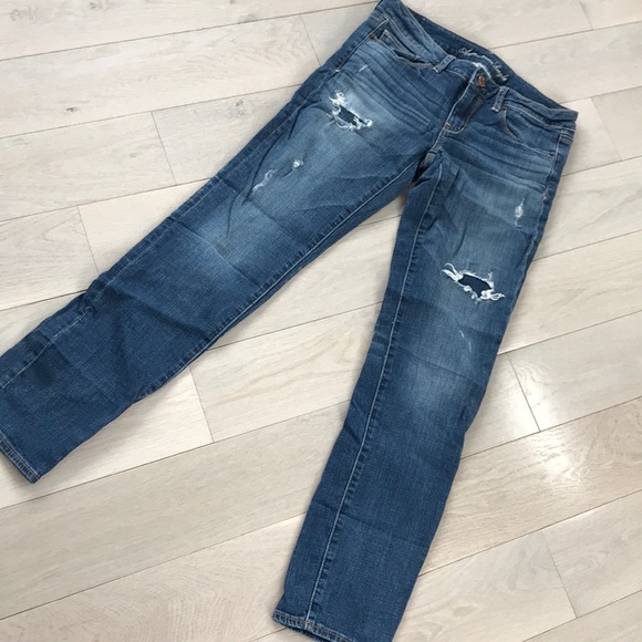 american eagle front and back ripped jeans
